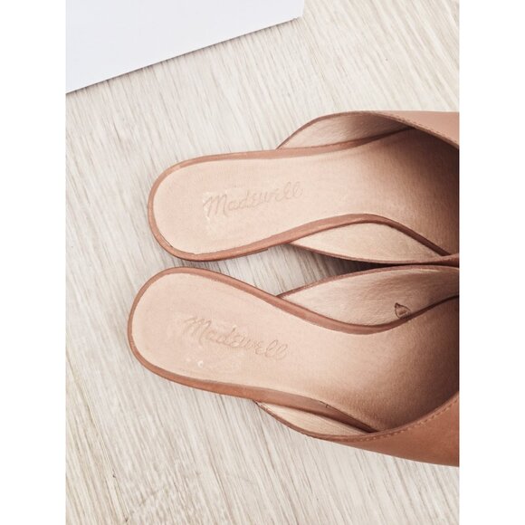 Madewell Remi Brown Mules 7 Slip On Pointed Toe Brown Leather Flats Shoes - Picture 5 of 9